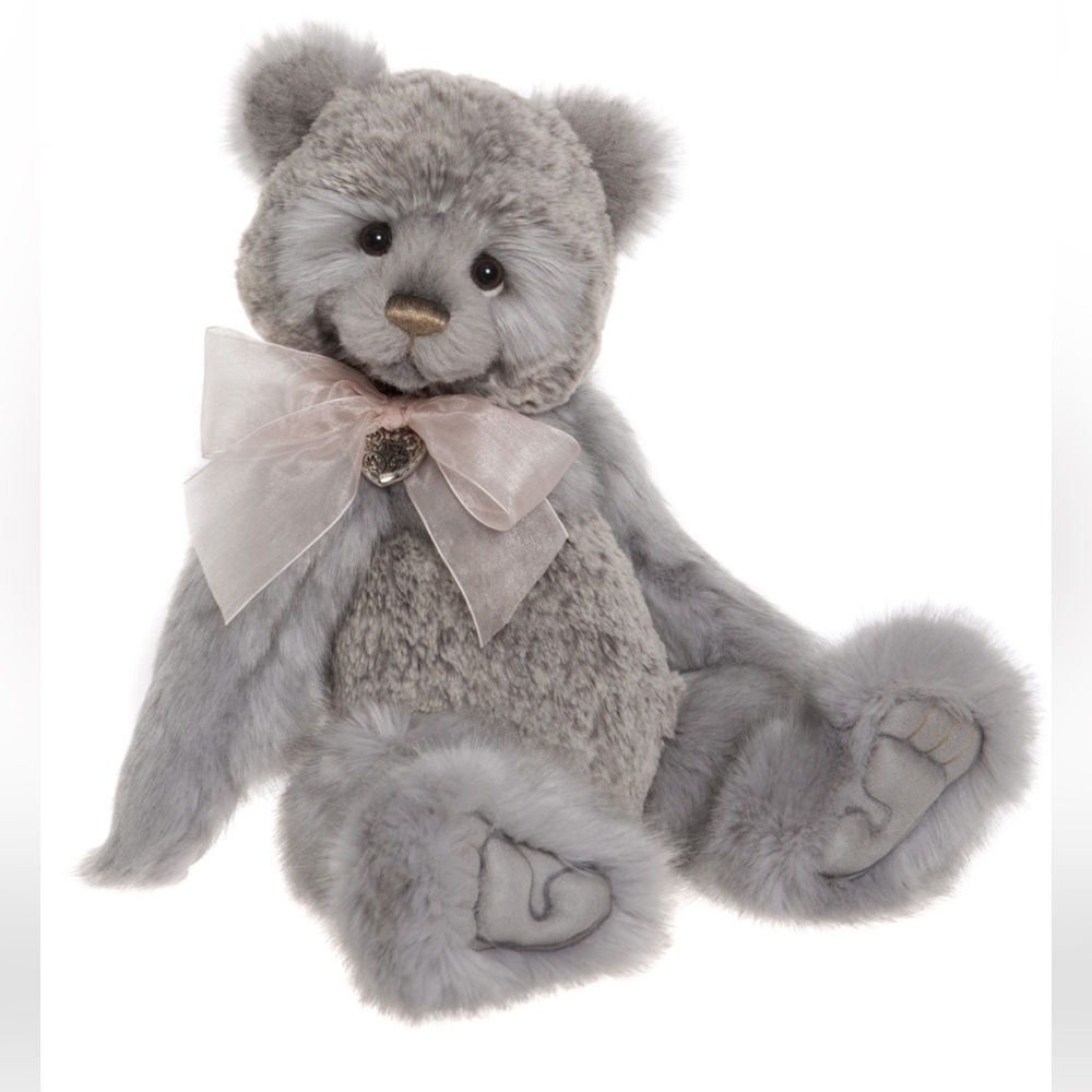Charlie Bears 2018 Year Bear With Organza Bow & Heart Charm - Limited Production
